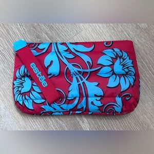 Estee ‎ Lauder Puffer Zip Red/Turquoise NWOT
